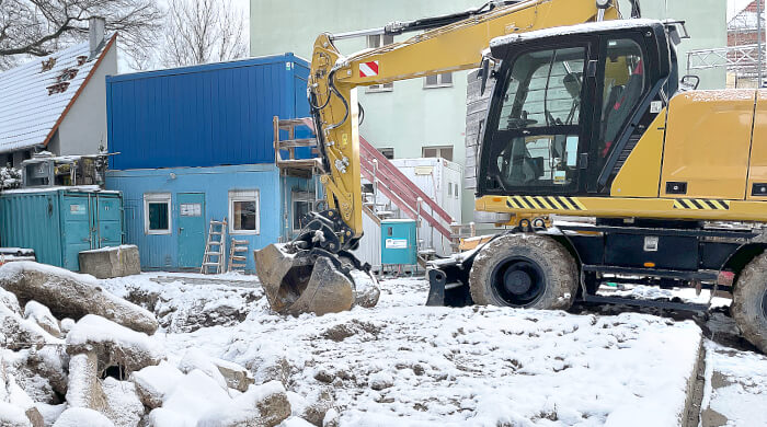 Schlechtwetterzeit auf der Baustelle.